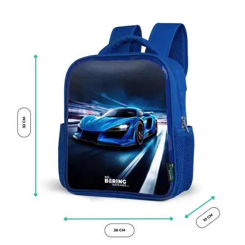 Blauwe blitz Kinderrugzak - Blauw middel -productfoto_formaten