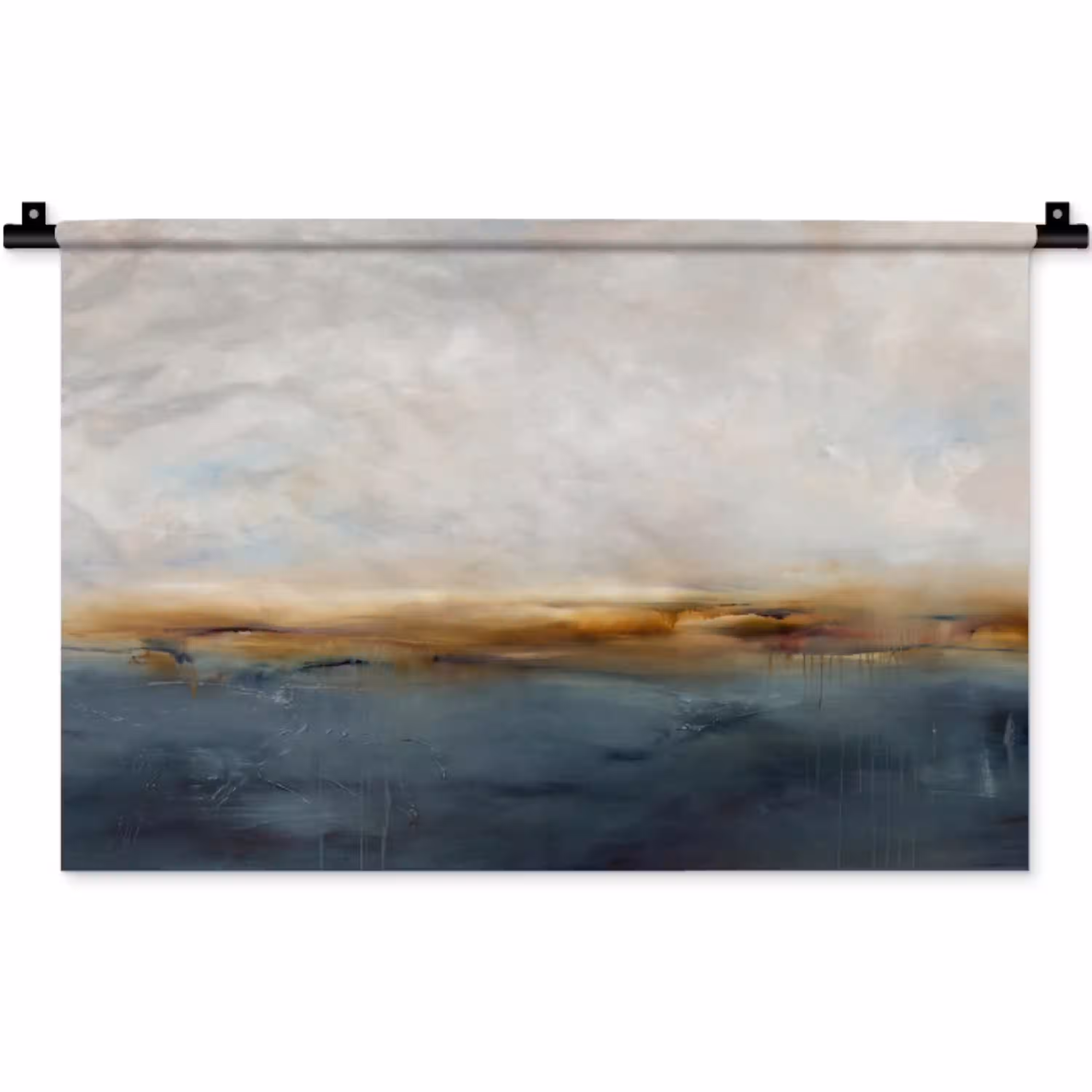 Abstract - Horizon - Water - Modern - Beige Wandkleed katoen klein -zz3d