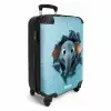 Vrolijke olifant kijkt door gescheurde achtergrond NBS - Handbagage koffer - Kinderen Unisex middel -productfoto_3d