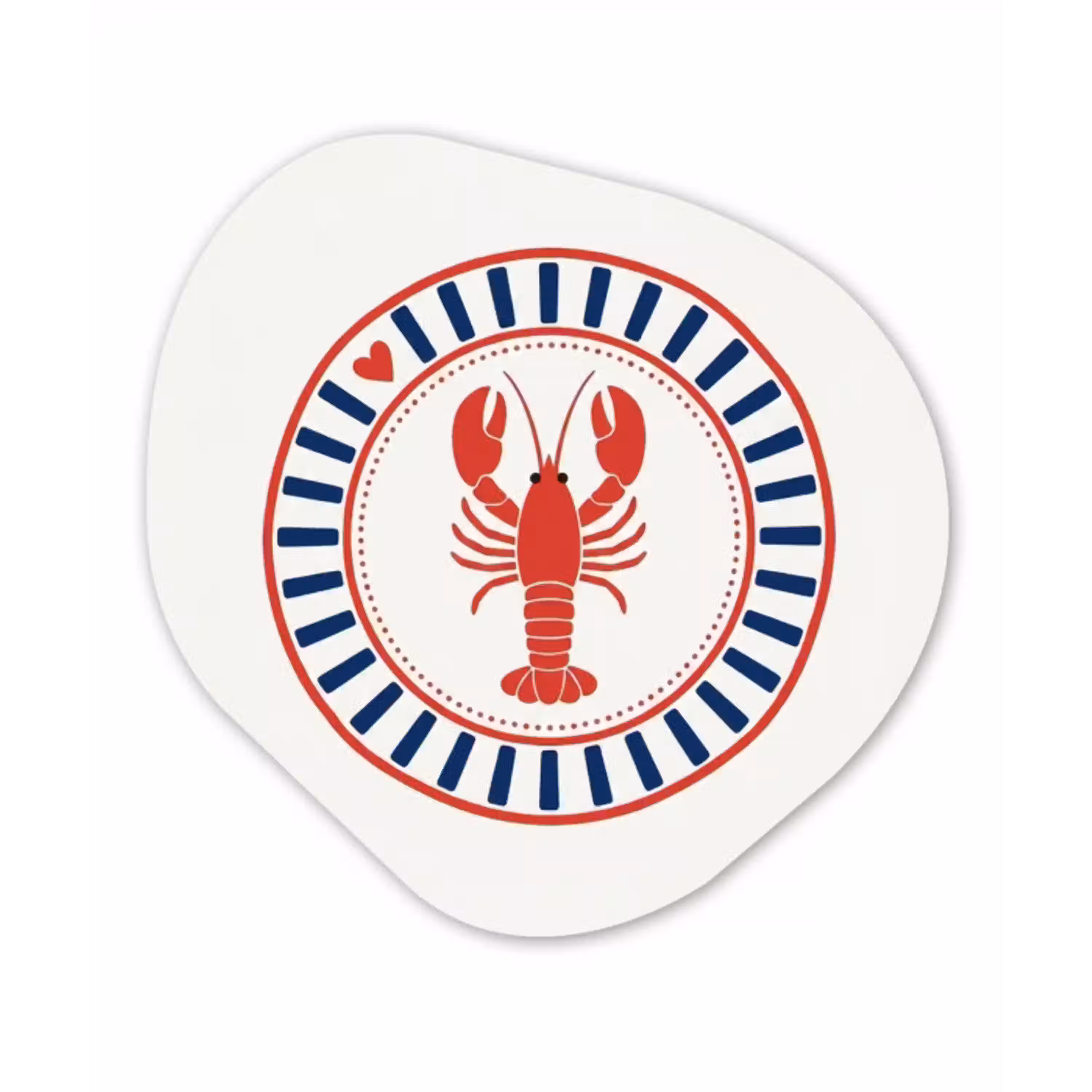 Zeeleven - Kreeft - Embleem - Grafisch - Rood Wandcirkel Organisch Forex 3mm klein -3d