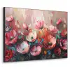 Klaprozen - Roze - Bloemen - Botanisch - Kunst Textielframe zwart klein -3d