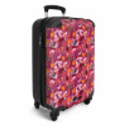 Tropisch vlinder patroon donker roze NBS - Handbagage koffer - Vrouwen middel -productfoto_3d