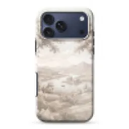 Rivierlandschap - Bergen - Natuur - Vintage - Beige Toughcase MagSafe Apple iPhone 17 Pro Max klein -3d