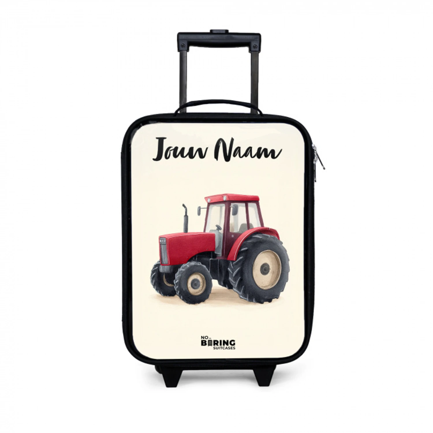 Tractor - Getekend - Rood Kinderkoffer - Zwart klein -3d