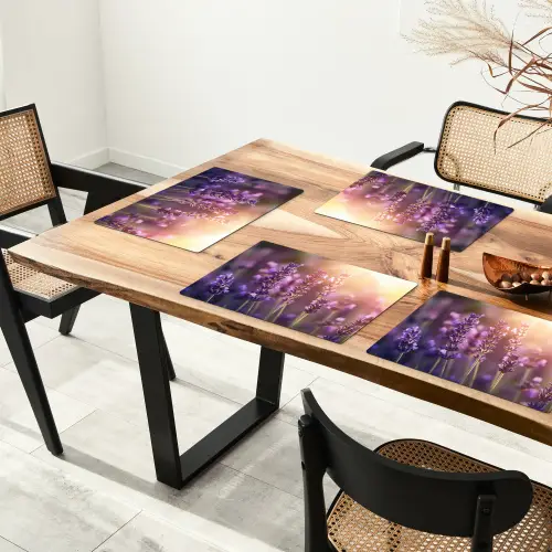Lavendelbloemen - Paars - Zonlicht Placemat vinyl groot -zzsfeer4_Kitchenyeah-website