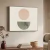 Modern - Roze - Groen - Natuur - Geometrisch - Vormen Textielframe zwart klein -sfeer3