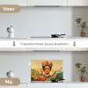 Vrouwelijk - Bloemen - Sieraden keuken achterwand spatscherm klein -voor_na_NL