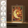 Mozaïek - Glas - Maan - Donkerblauw Light Box met kabel (Tafellamp) klein -USP_NL