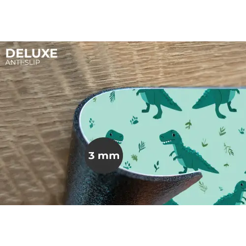 Donkergroen - Dinosaurussen - Afdrukken - Bladeren Placemat vinyl groot -closeup