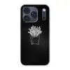 Friet - Witte krijttekening - Zwart Telefoonhoesje iPhone 17 Pro klein -3d