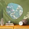 Stengels - Bloemen - Lucht - Wit Wandcirkel Organisch Aluminium middel -sfeer2