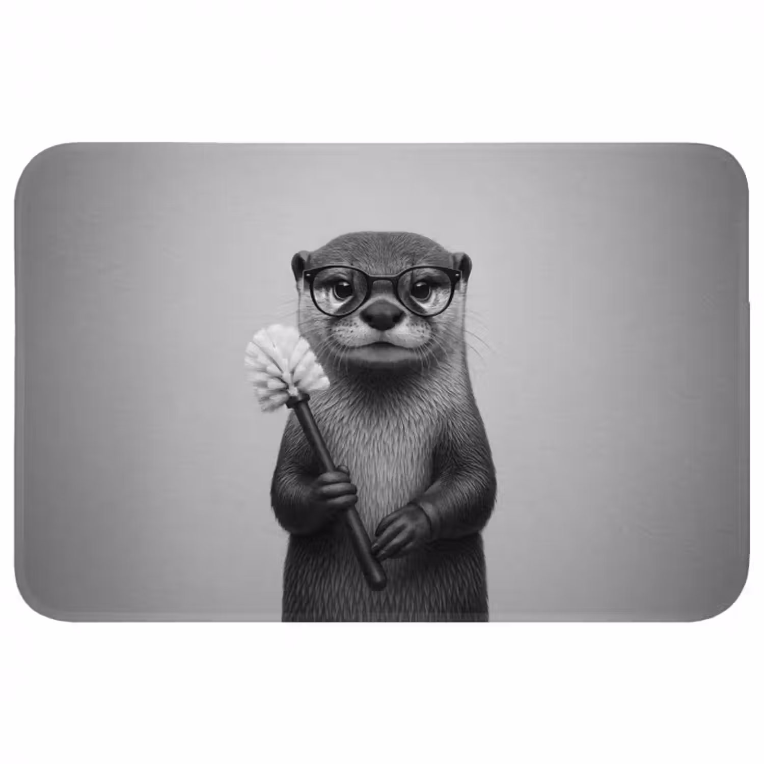 Badematte - Otter - Toilettenbürste - Toilettensitz - Schwarz - Weiß