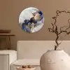 Marmer - Blauw - Goud Wandcirkel kunststof plaat 5mm dik klein -sfeer1