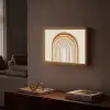 Minimalistisch - Boog - Lijnen - Beige Light Box met batterij (Wandlamp) middel -sfeer1