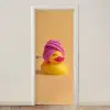 Badeend - Handdoek - Kleurrijk deurposter klein -3d_beige