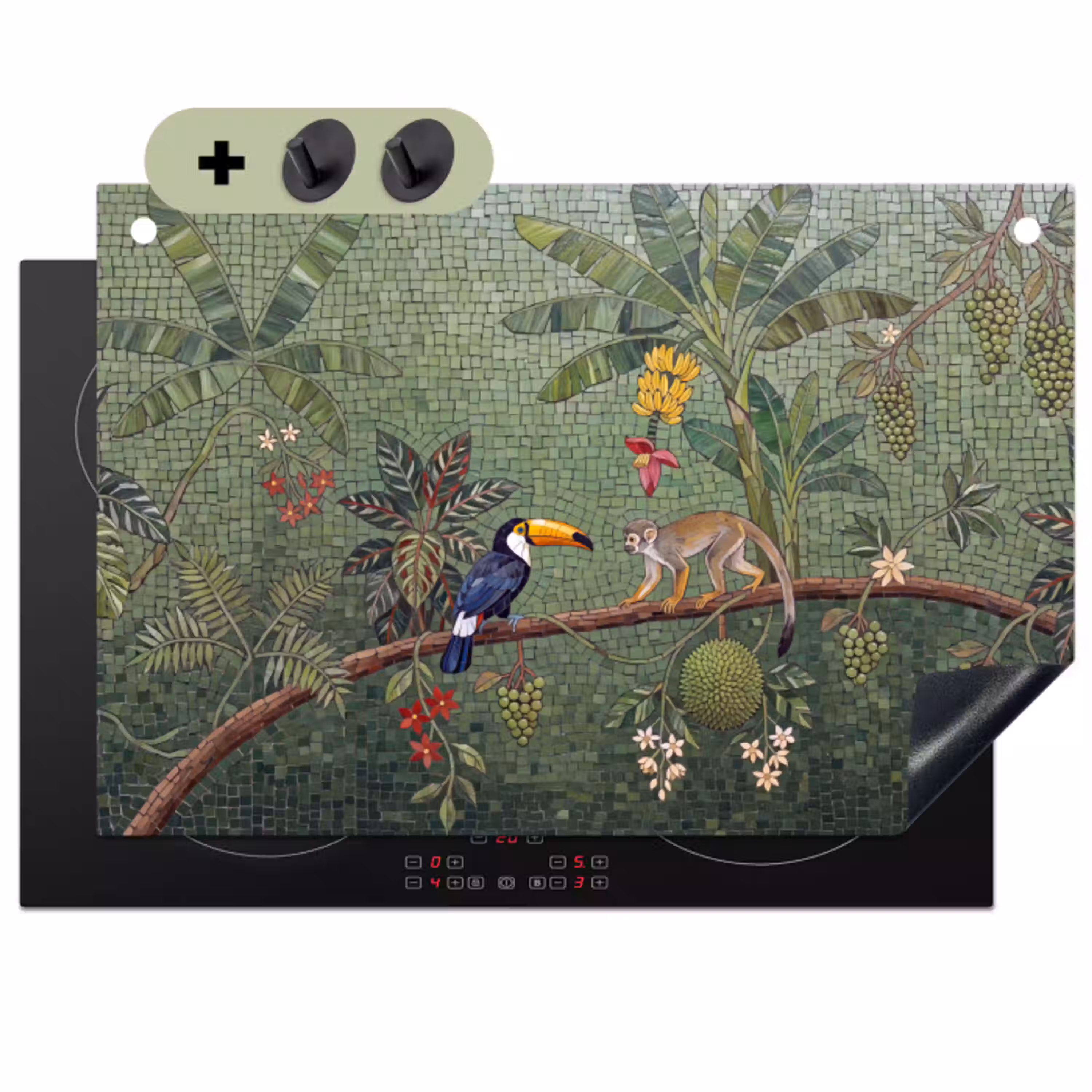 Vogel - Dier - Jungle - Mozaïek - Natuur Inductie beschemer met haakjes klein -3d