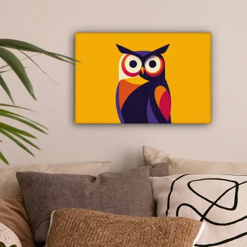 Uil - Grafisch - Kleurrijk - Ogen canvas 2cm klein -sfeer1