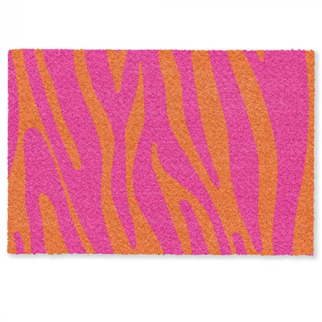 Zebraprint - Roze - Oranje - Dierenprint Deurmat klein -zkaufland3d