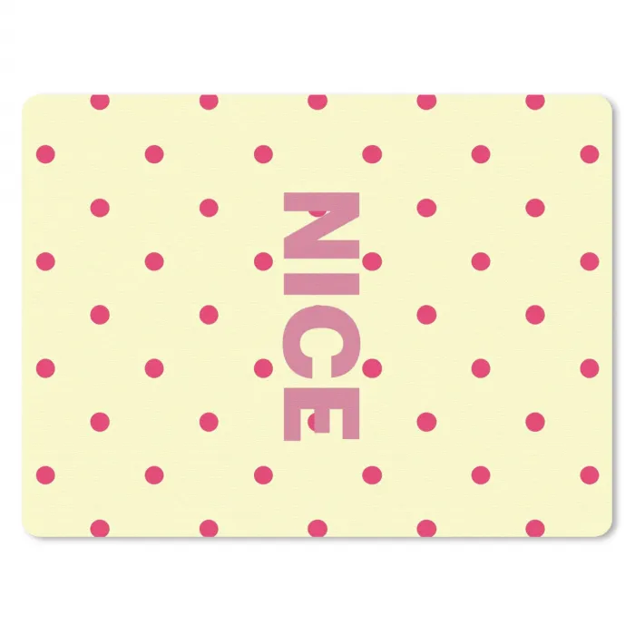 Nice - Stippen - Roze - Geel muismat rubber klein -3d