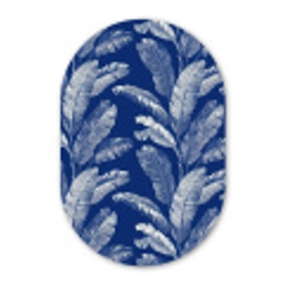 Blad - Palm - Blauw Wandcirkel Ovaal Aluminium middel 839 -3d