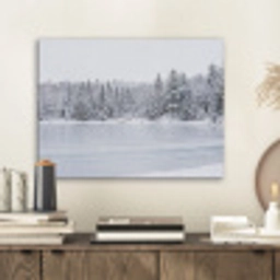 Meer - Dennen - IJs - Winter - Rustgevend PET vilt klein -sfeer1