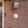 Wit met stippen - Traditioneel Naambord Hexagon klein -sfeer7-hexagon-XS