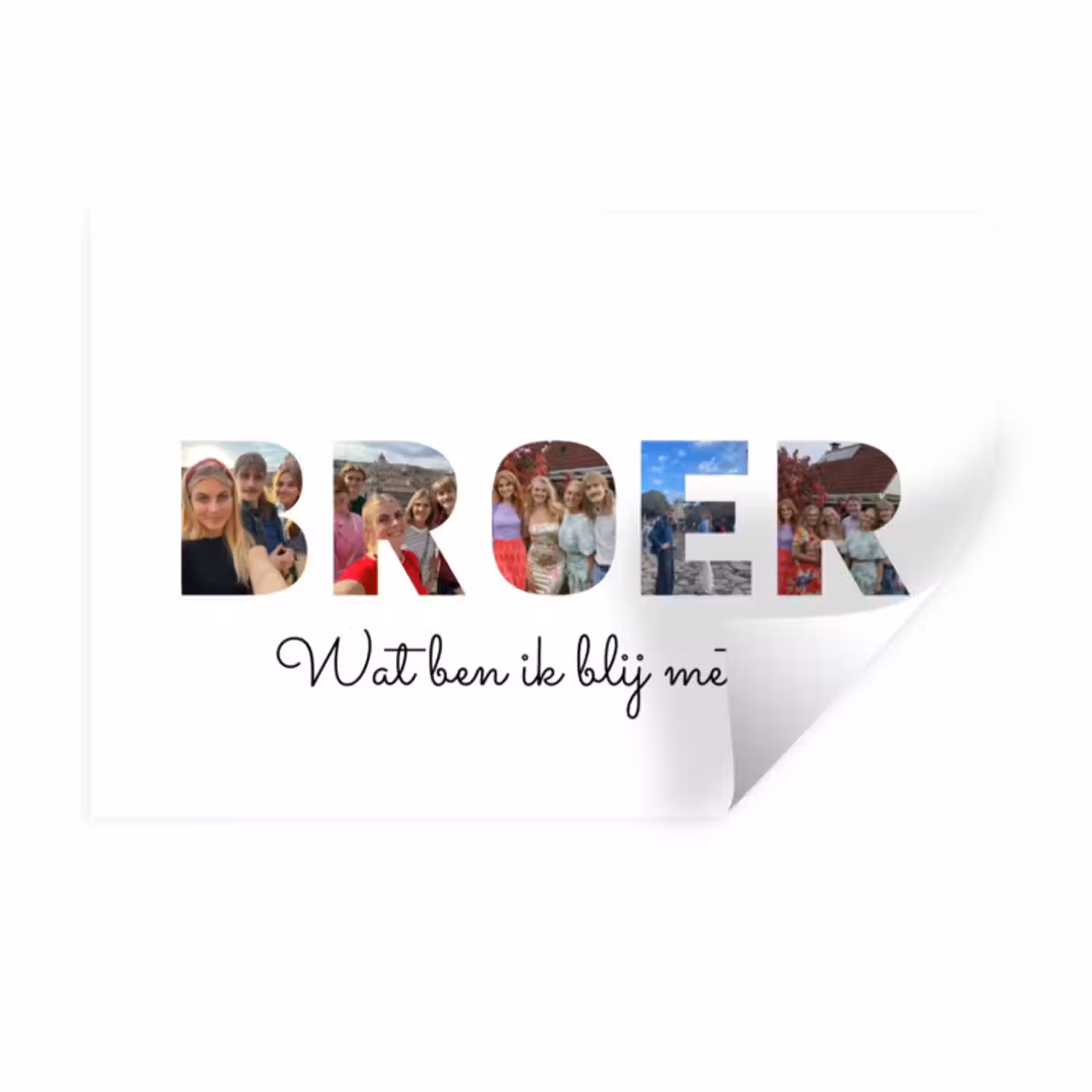 Gepersonaliseerde muursticker - Broer - Lettercollage
