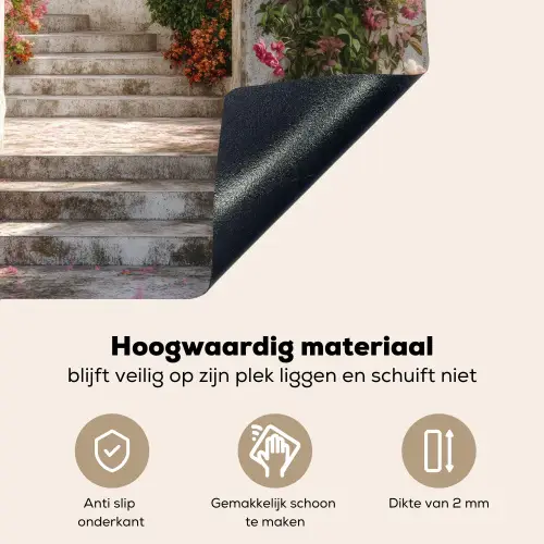 Doorkijk - Rozen - Vintage - Poort Inductie beschemer met haakjes middel -ky-onderkant-nl