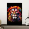 Graffiti - Leeuw - Bril - Zwart canvas 2cm klein -sfeer6