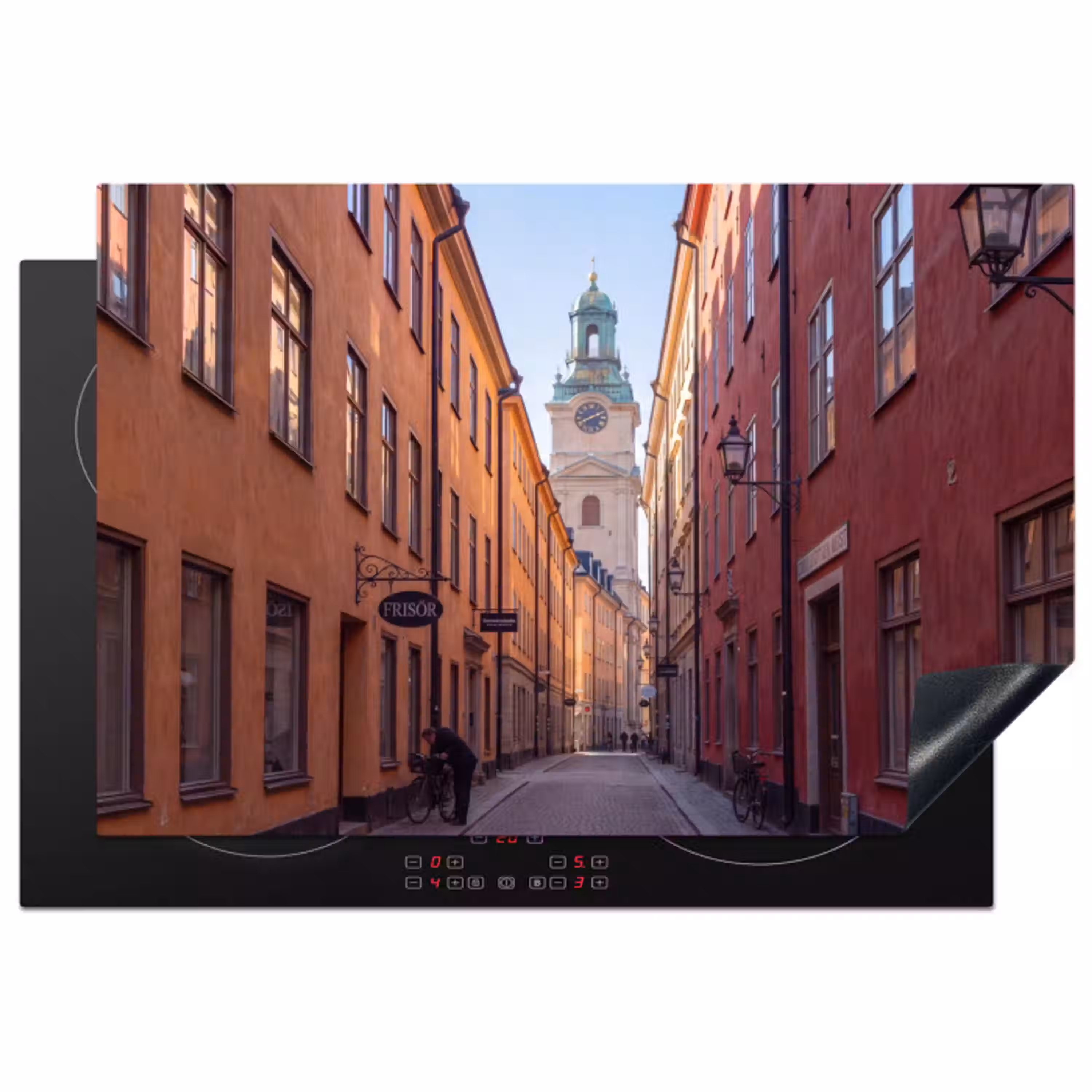 Straat - Klokkentoren - Stad - Architectuur - Historisch Inductie beschermer vinyl 3mm klein -3d
