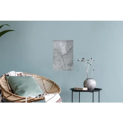 Beton - Grijs - Scheur Muursticker klein -plant