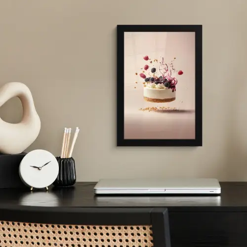 Cheesecake - Eten - Roze - Taart fotolijst zwart zonder passe partout klein -sfeer1