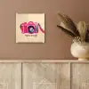 Camera - Memories - Roze - Geschilderd plexiglas 5mm klein -sfeer5
