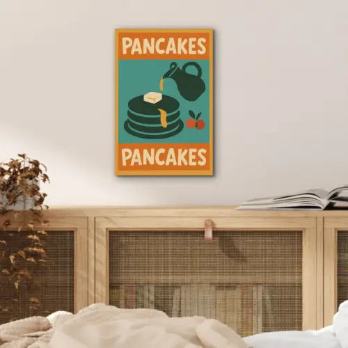 Pannenkoeken - Siroop - Illustratie - Oranje aluminium wit klein -sfeer3