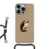Egel - Snuitje - Bruin - Stekels Hoesje iPhone 16 Pro Max met koord klein -3d