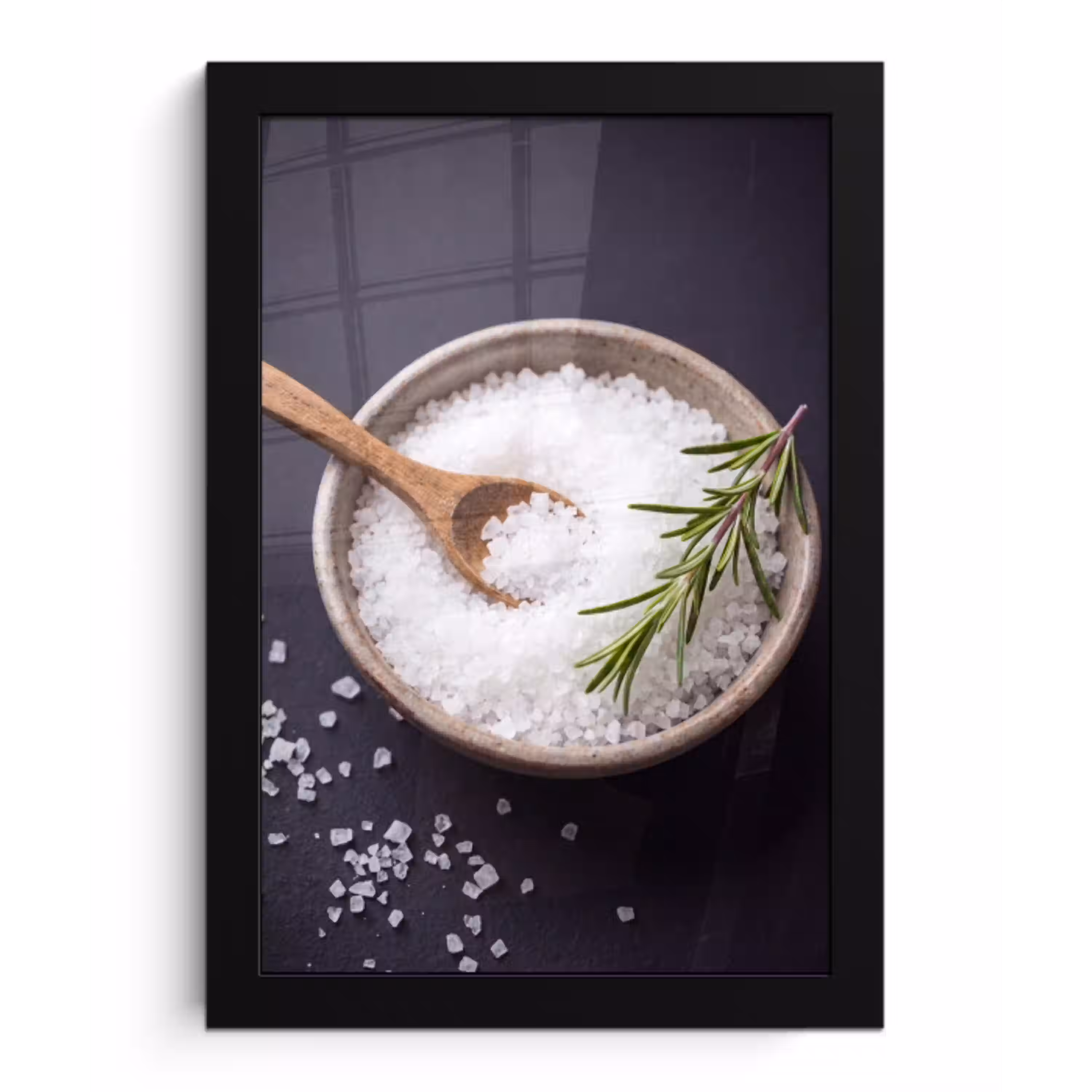 Zout - Kom - Eten fotolijst zwart zonder passe partout klein -3d