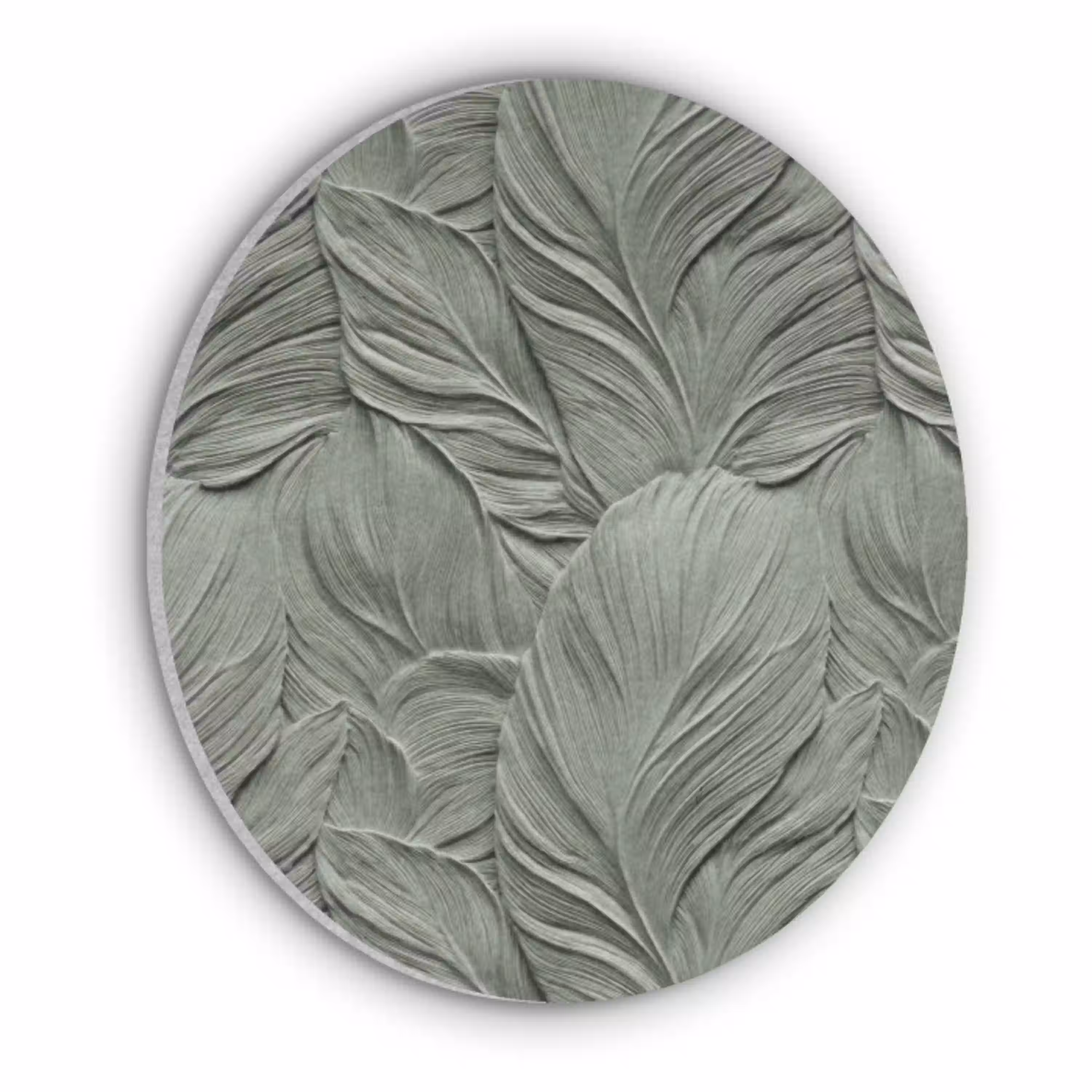 Bladeren - Textuur - Groen Akoestische PET Vilt - Rond klein 838 -3d