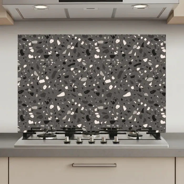Terrazzo -  Patroon - Grijs keuken achterwand spatscherm klein 900 -3d_website
