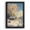 Winter - Sneeuw - Huis - Natuur fotolijst zwart zonder passe partout klein -3d