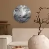 Bos - Hert - Zwart - Wit Wandcirkel kunststof plaat 5mm dik klein -sfeer1