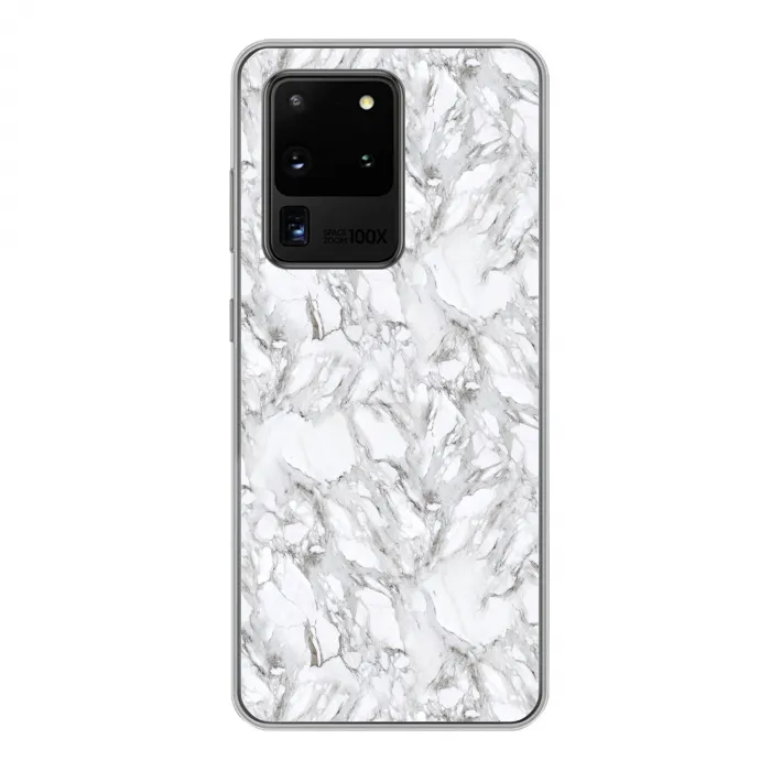 Marmer - Gelaagd - Brekend - Grijsstructuur Telefoonhoesje Samsung Galaxy S20 Ultra klein 358 -3d