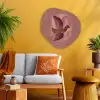 Illustratie - Vogels - Abstract - Roze Wandcirkel Organisch Aluminium middel -sfeer4
