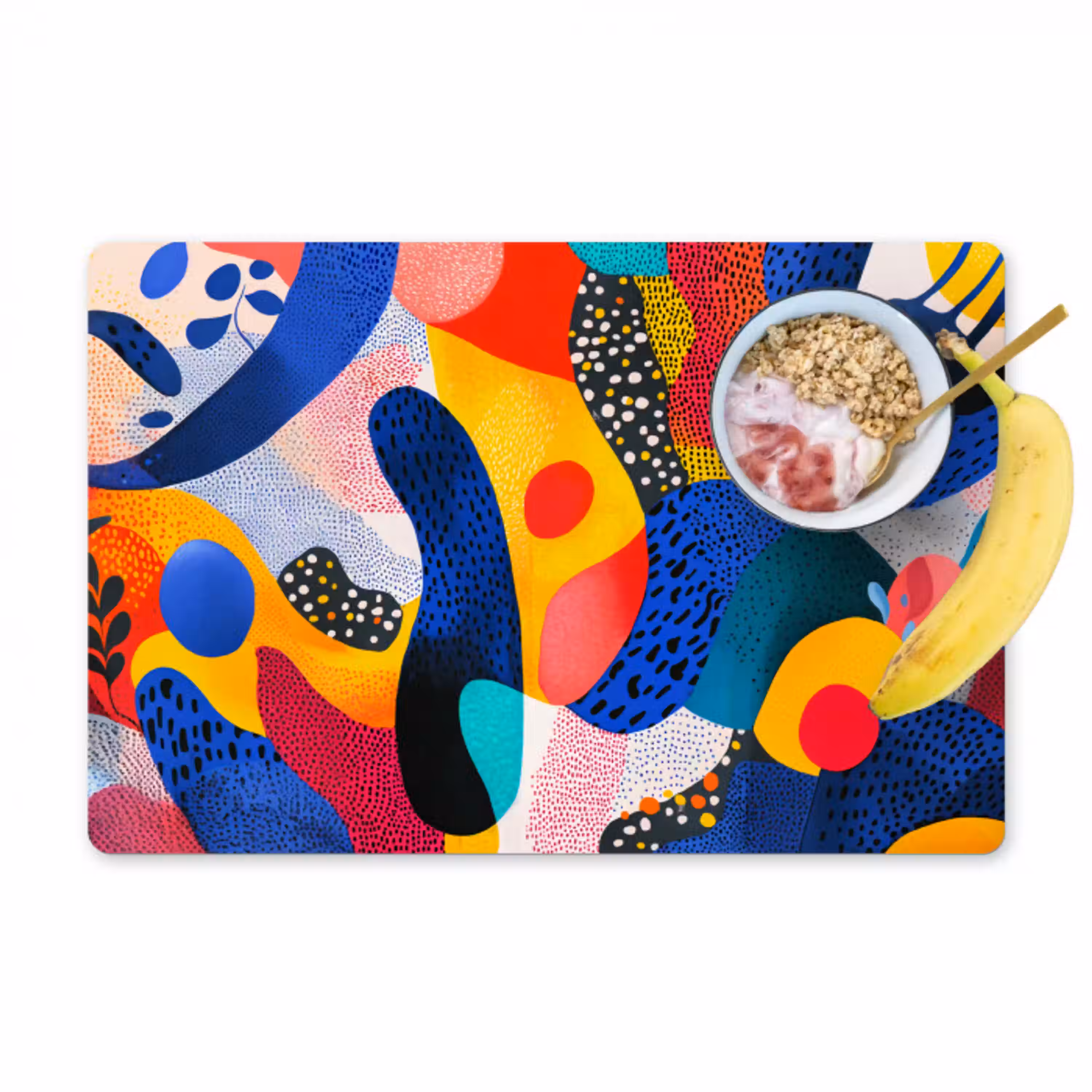 Vormen - Abstract - Stippels - Blauw Placemat vinyl groot -zzzproduct_Kitchenyeah-website