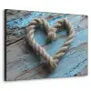 Hart - Touw - Hout - Rustiek Textielframe zwart klein -3d