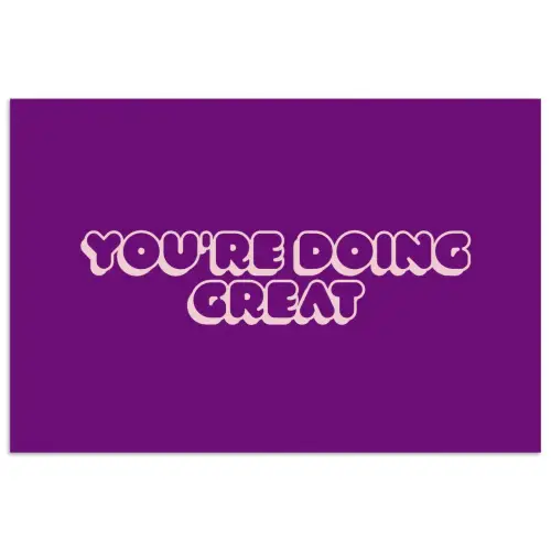 You're doing great - Paars - Bubble letters poster papier klein -3d