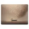 Bootje - Blaadjes - Goud - Water muismat rubber klein -3d