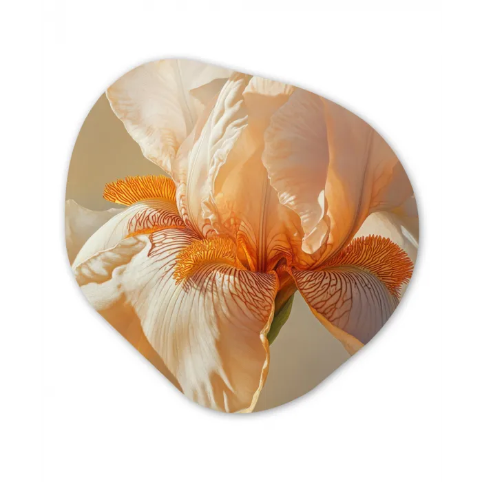 Close up - Oranje - Iris Wandcirkel Organisch Forex 3mm klein -3d
