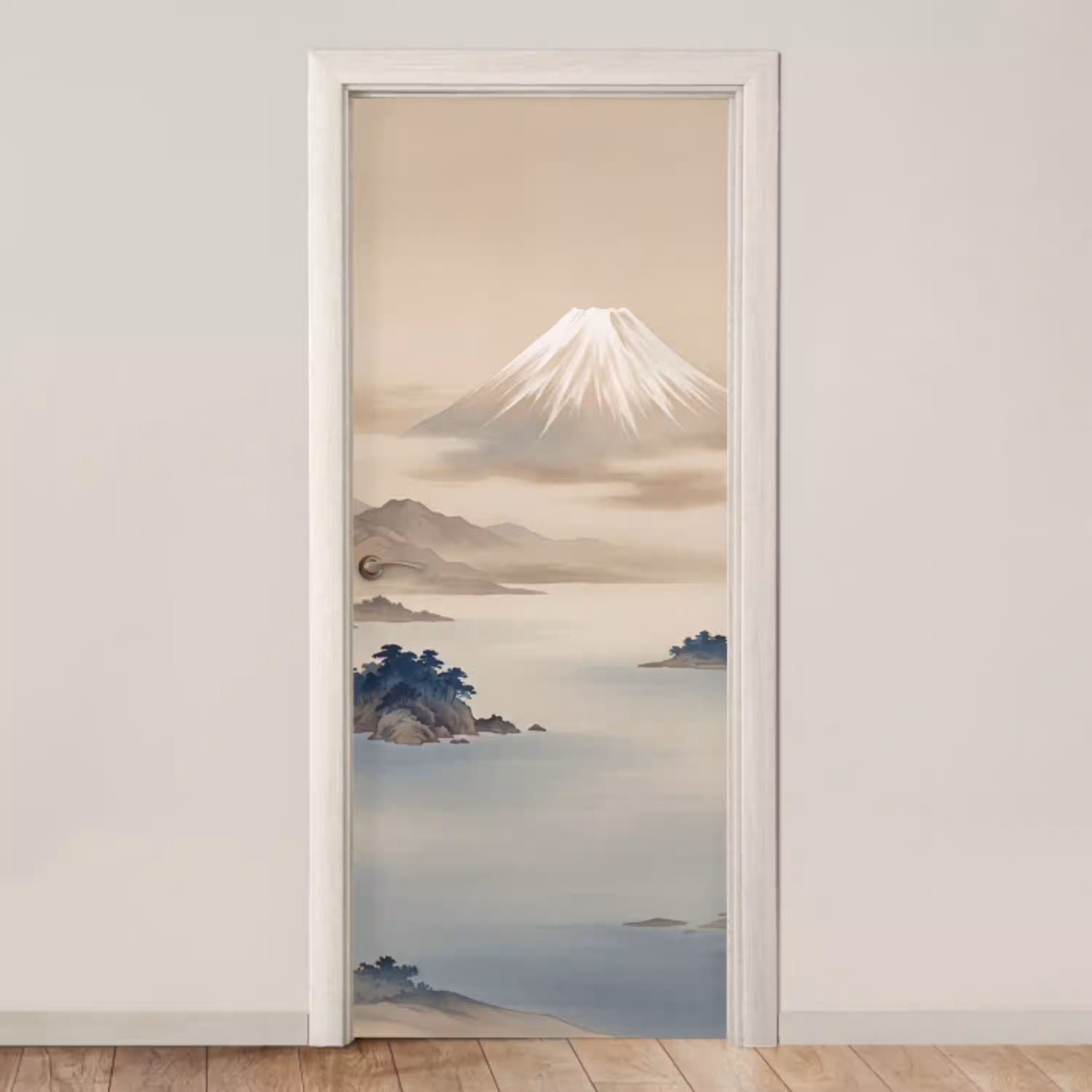 Japans - Landschap - Beige deurposter klein -3d_beige