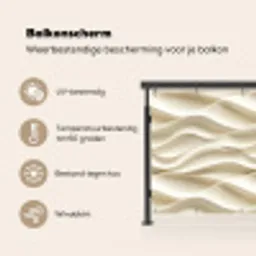 Lijnen - Golvend - Crème Balkonbeschermer Duitsland klein 596 -specs_NL