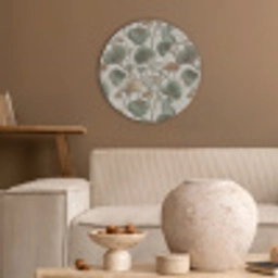 Elegant - Bladeren - Groen Akoestische PET Vilt - Rond klein 838 -sfeer1